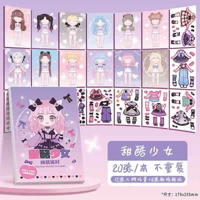 Đồ Chơi Hình Dán Thay Đồ Trang Điểm Cho Búp Bê Sticker Bóc Dán Phụ Kiện Cho Bé Gái