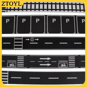 ZTOYL 1 cuộn 5m 1:12 Dollhouse đường giao thông đường sắt theo dõi cảnh Băng Sticker thu nhỏ đậu xe cảnh đường cong Sticker mô hình trang trí phụ kiện đồ chơi