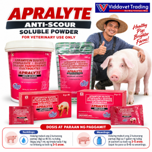 APRALYTE fast-acting anti-scouring powder 1box x 48pcs (6g) apralyte anti scour powder apralyte powder for pig 150g 24g