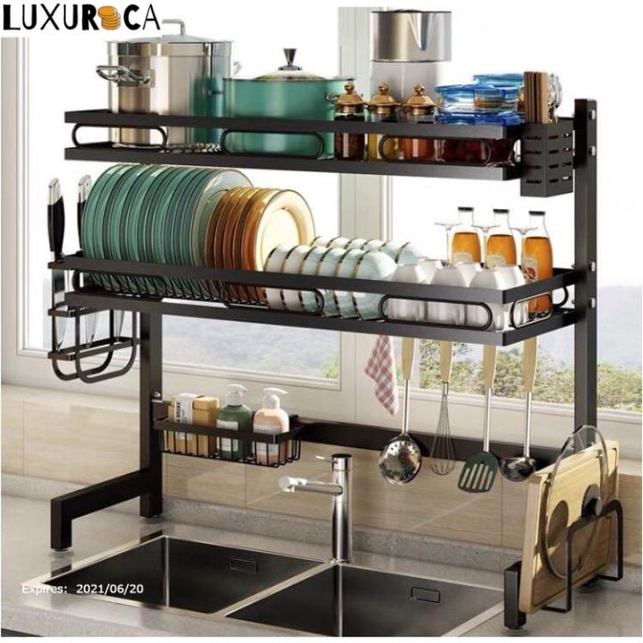 Stainless Steel Rak Pinggan Dish Rack Rak Dapur Rak Sinki Dapur Sink Dish Drainer Storage Rack 4286