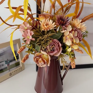 Hoa giả trong kim loại bình cho lễ Tạ ơn đám cưới Halloween Lá Giả cho phòng ngủ phòng khách