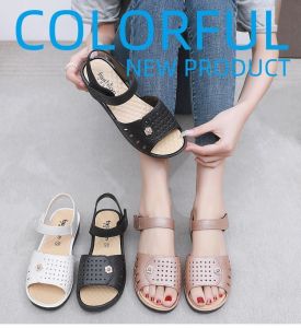 [Free Shipping] New Summer Product: Mid-heel Womens Sandals with Metal Buckle Versatile for Outdoor Fashion and Shopping