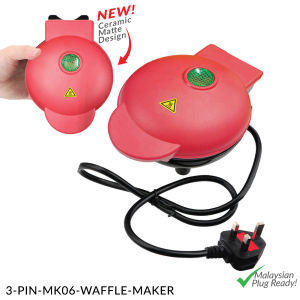 Mini Waffle Maker Pembakar Waffle Machine Ceramic Coating Waffle Mix Breakfast Maker Wafer Non-Stick Pan Malaysia Plug