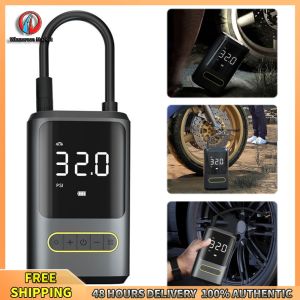 Winnereco Electric Tire Pump with LED Light and Power Display for Car and Bicycle Tires - Portable Air Compressor for Quick Inflation