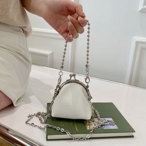 COLOO Chain Metal Chain Crossbody Bag Pu Leather Large Capacity Box Shoulder Bag Elegant Purse Mini Lipstick Bag Party