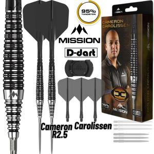 MISSION STEEL TIP DARTS - 21G/23G CAMERON CAROLISSEN R2.5 (Rapid Points) 95% TUNGSTEN DART SET