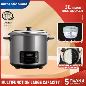 （buy 1 get free1) Rice Cooker 2L  Capacity Standard Multifunctional Electric Cooker Nonstick LCD Stainless Complimentary cooking pot lid shelving