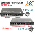 Optical Fiber Optic 8 พอร์ต sfp 2 port lan 4 port Fiber Switch SFP 2 Port + LAN 4 Port / LAN 8 PORT  10/1000 SFP สวิตช์. 