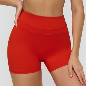 Zechuang European and American style brushed tight yoga shorts elastic high-waisted peach butt-lifting running fitness sports shorts 8863