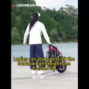 Foldable Wheelchair Gradient Color Shopping Basket Shock Absorption Elderly Portable Travel Trolley