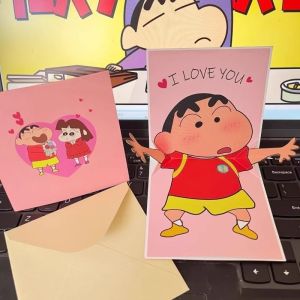 Anime Crayon Shin-Chan Voice Card Cartoon Collectible Game Trading Card Valentines Day I Love You Confession Gift