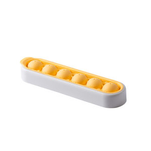 JustLiving 6pcs Large Size Round Silica Trays with Smart Lids Jelly Round Stone Making Molds with Easy Stacking Lids Food-grade Household Childrens Complementary Food Molds Silicone Ice Ball Mold