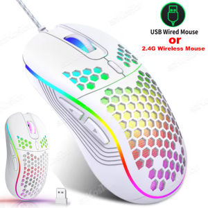 Chuột chơi game có dây tổ ong Đèn nền RGB 7200 DPI có thể điều chỉnh Chuột máy tính USB công thái học cho Windows game thủ PC và máy tính xách tay2026
