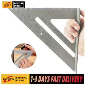 【COD + local seller】7 inch Aluminum Alloy Triangle Ruler, Angle Protractor Speed Metric Square Measuring Ruler For Building Framing Woodwork Tools