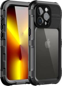 For iPhone 16 15 14 Plus 15 Pro Max IP68 Aluminum Metal Waterproof Case Heavy Duty Shockproof Sturdy Cover With Screen Protector