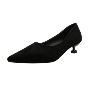 [Free Shipping] WomenS High Heels 2026 Spring/Autumn Collection Pointed-Toe Stiletto Heel Black Professional Work Shoes Mid-Heel Suitable For College Students Formal Occasion Shoes
