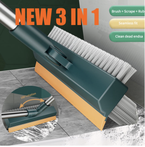 Sikat Lantai Wiper 3in1 Pembersih Lantai Dinding Kamar Mandi Gagang Panjang Portable Sapu Lancip Model V