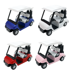1:20 Scale Miniature Metal Golf Cart Replicas Model with Clubs Cake Toppers Decorative Ornament For Home Office Display