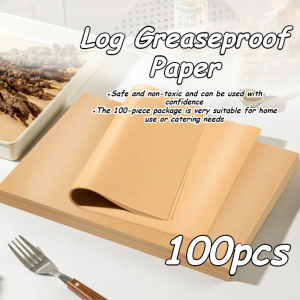 100Pcs Greaseproof Wax Paper Food Liner Wrapper For Baking Wings Fries Burger Durable Thickened