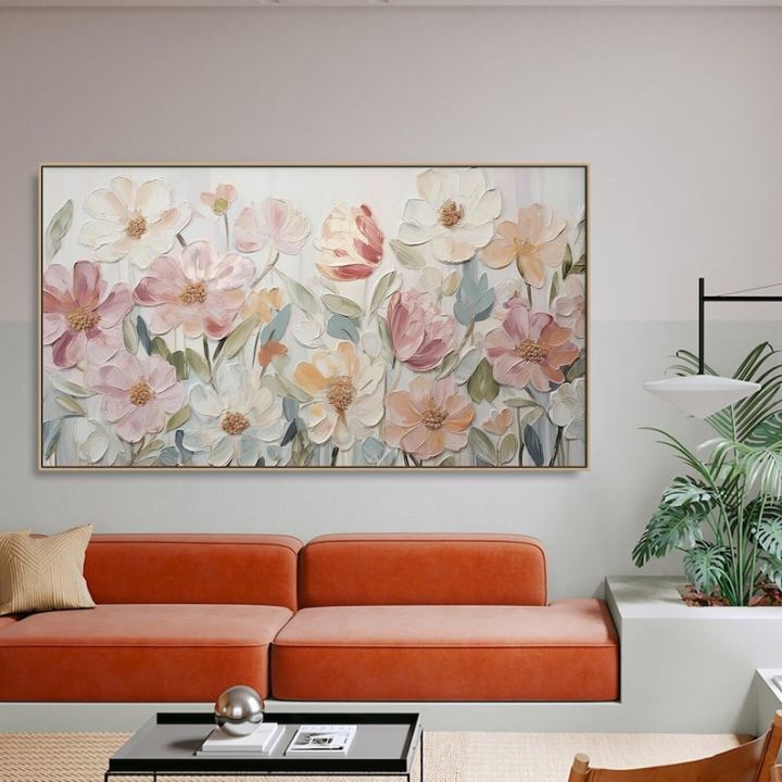 Original Abstract Flower Painting On Canvas 3D Textured Wall Art Wall ...
