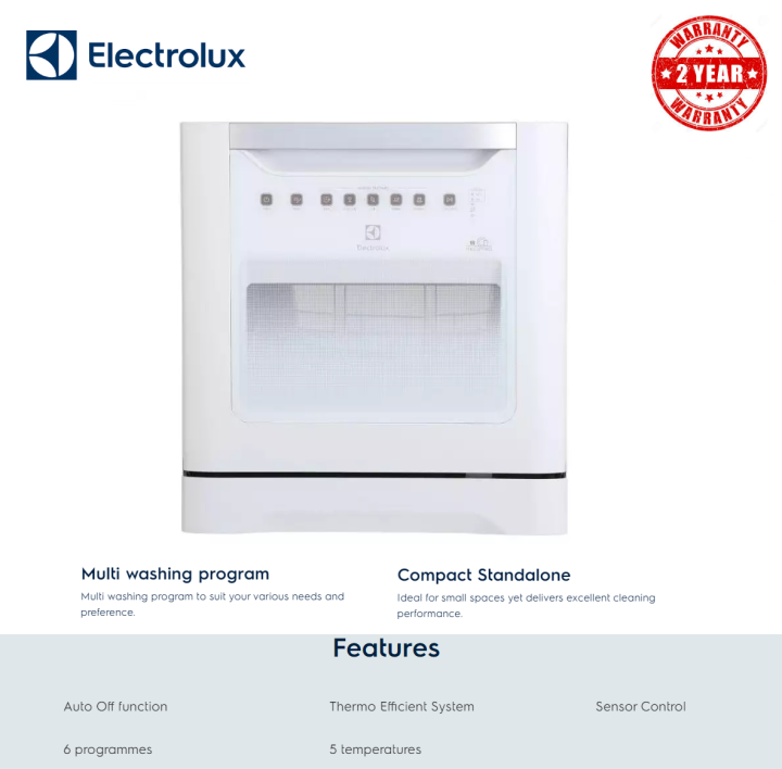 Kitchen Appliances Electrolux Esf6010bw 55cm Compact Dishwasher