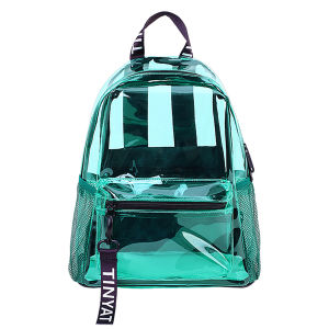 TINYAT Clear Backpack PVC Bookbag กระเป๋านักเรียนใสกันน้ําผู้หญิงกระเป๋าเยลลี่ลําลอง