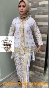 Kebaya Modern NIA SET KURUNG JUPRI Setelan Atasan Tunik & Rok Span Motif Songket Palembang Printing Wanita PREMIUM (BUKAN TENUN)