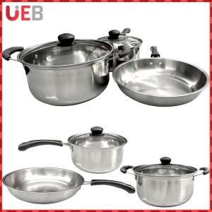 3-Piece Saucepan Set Stainless Steel Cooking Pot Set with Glass Lids and Stay Cool Handle Cooking Pots & Saucepan for All Types of Cookers