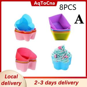 [COD] AqToCna Ship within 24 hours 8PCS Silicone Lunch Box Dividers For Children Kids School Food Dividers For Bento Box Silicone Cupcake Liners Mold Baking Tools