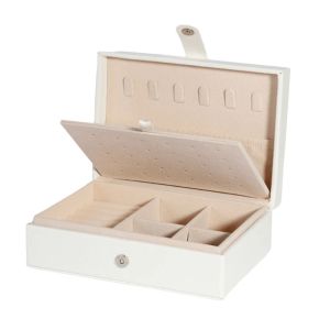 RUO R Large Capacity Jewelry Boxes PU Leather Portable Necklace Ring Earrings Organizer Fashion Multi-function Jewelry Display Case Women