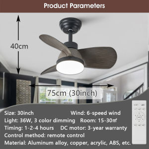 Gogeous 5 blades wooden ceiling fan with light 6 speed wind ceiling fan with led lights and remote modern design 52inch big ceiling fan lights
