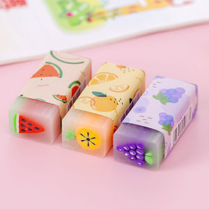 Cute Mini PVC Rubber Eraser Cartoon Fruit Dinosaur Football Eraser Kids Student School Stationery Novelty Gift Supplies