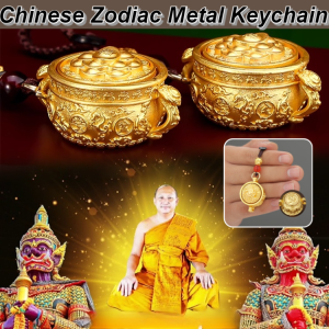Lucky Keychain Metal Zodiac Pendant Keychain Gold Rotating Keychain Anniversary Edition