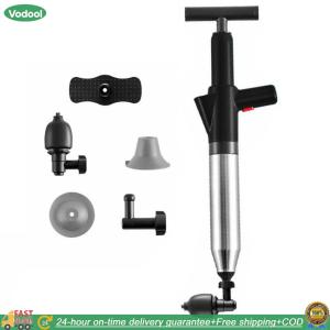 【24 hours Flash Delivery】Air Power Drain Blaster Tools Stainless Steel Drain Plunger Dredge Universal High-pressure Accessories for Home Kitchen Sinks