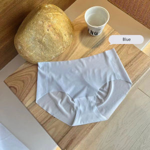 MeooLiisy กางเกงในผ้าไหมน้ำแข็งไร้รอยต่อบางเฉียบสำหรับผู้หญิงระบายอากาศที่สะดวกสบายกางเกงในกลางเอวเรียบง่ายเหลาะแหละ