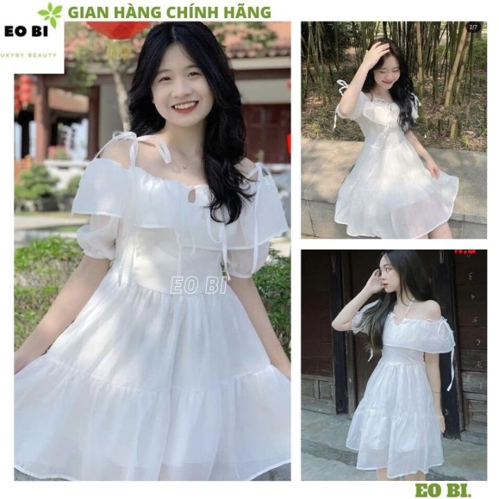 Váy xòe trắng nữ dự tiệc cưới sang chảnh, Đầm công chúa dự tiệc sang chảnh  thu đông dáng dài ulzzang LA1011 | Shopee Việt Nam