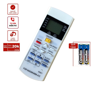 Điều khiển điều hòa Nagakawa - Remote Điều khiển điều hòa Nagakawa - Đầu bấm Điều khiển điều hòa Nagakawa - tặng kèm pin