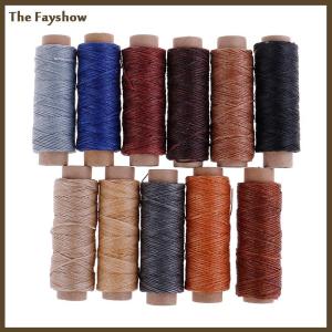 [The Fayshow] 50m Roll Leather Sewing Flat Waxed Thread Wax String Hand Stitching Craft 150D