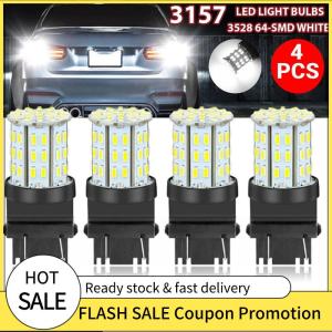 🚗🛵 4 cái 3157 LED bóng đèn trắng 4157 3156 LED ngược ánh sáng bóng đèn siêu sáng cho đuôi phanh đèn sao lưu đèn lần lượt đèn tín hiệu đèn