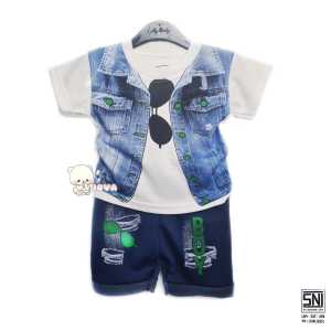 JOVA BAJU BAYI LAKI LAKI SETELAN ANAK COWO LUCU STELAN COWOK 6 12 BULAN KEREN TRENDY KEKINIAN ROMPI KACAMATA