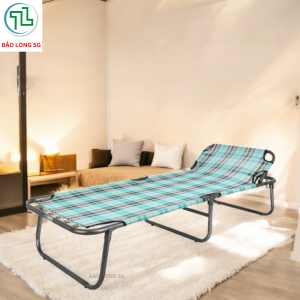 Giường xếp thép sơn tĩnh điện văn phòng đa năng thông minh vải co dãn tốt đệm đàn hồi thoáng mát giá rẻ xuất xưởng