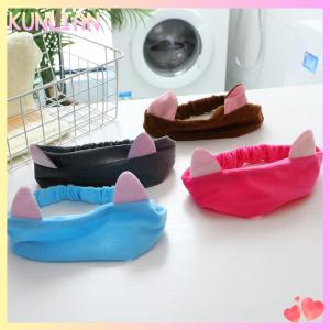 [KUNLIAN] Wash Face Headband Letter Soft Warm Bow Makeup Hairbands Animal Ears Girls Elastic Holder Hair Bands Turban Hair Accessories