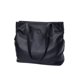 Luxury Soft Leather Tote Bag for Women - Spacious Large Capacity Cowhide Shoulder Bag - Stylish Black Womens Handbag