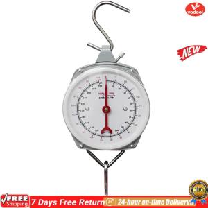 [VOF] Fish Scales with 2 Hooks Mechanical Pointer Hook Scale Spring Dial Weight Scale for Kitchen Fishing Hunt