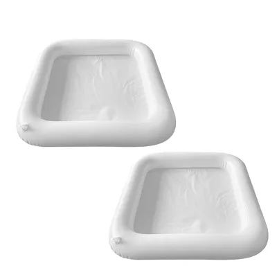 [LEH4]2 PCS 24Inch Inflatable Serving Bar Drinks Inflatable Cooler Table Pool Ice Tray for PartyPicnic &amp Camping