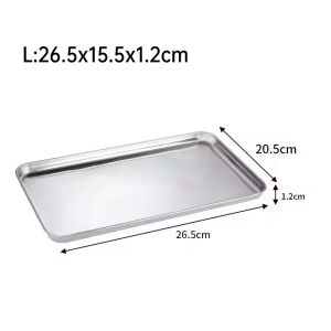 Stainless Steel Serving Plate/Metal Rectangular Food Tray for Home/Kitchen Dishes Tray/Large Capacity Barbecue Tray