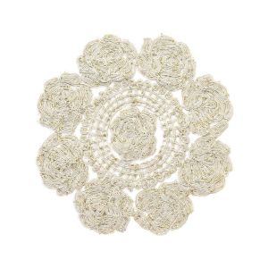 ANANAA 30x30cm Khăn trải bàn thêu Rỗng Có thể tái sử dụng Khăn hoa văn Phụ Kiện Bàn Ăn Tấm lót bàn ren Trang trí bàn ăn