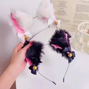 【Ship in 24H】猫耳朵铃铛发箍少女cos猫咪发卡头饰个女仆发夹蝴蝶结头箍头饰20250821
