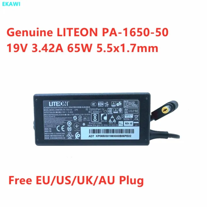 Acer 19V 3.42A 65W AC Adapter – Compatible With A11-065N1A, PA-1650 Models, Original, Open Box