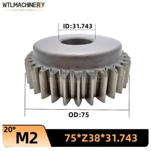 ใบมีดตัดเกียร์รูปทรงชามฟันตรง HSS 6542 PA20 องศา เกรด A ใบมีดกัดเกียร์ เส้นผ่านศูนย์กลางระยะพิทช์ 75 มม. M1-M5